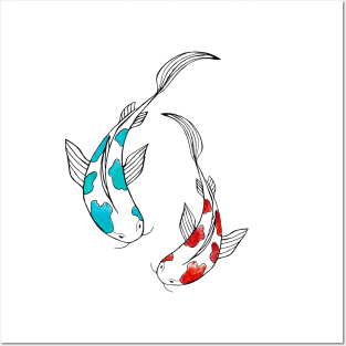 Koi Fish Lovers Transparent Posters and Art